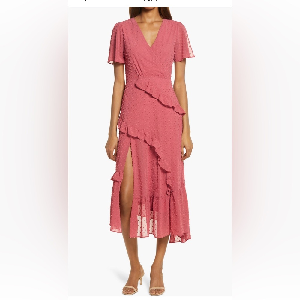 Lulus Next to You Swiss Dot Midi Dress